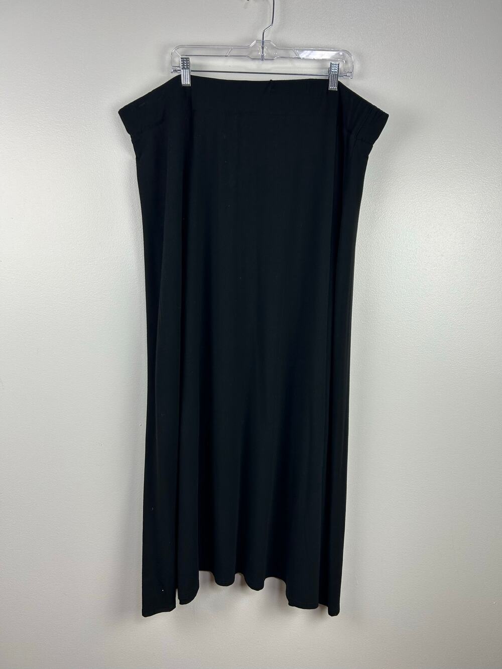 Main Street Exchange Black Bamboo Knit Maxi Skirt Women's Plus Size 4X Modest